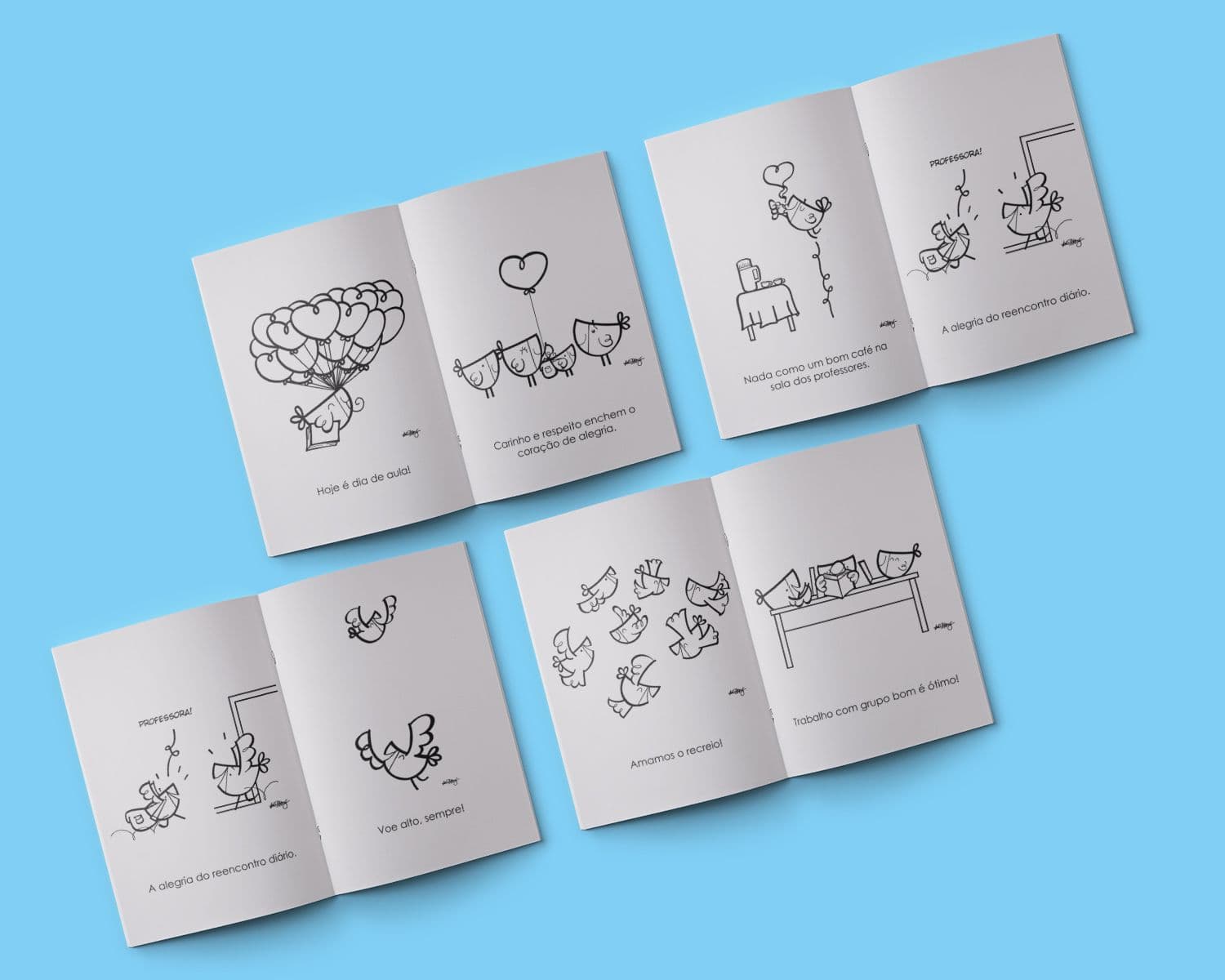 Páginas internas de um livro da Escola de Passarinhos